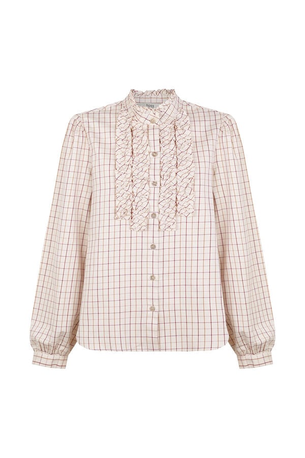 Hoss Intropia Gina. Blusa xadrez Ecru