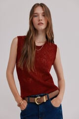 Hoss Intropia Irma. Top calado rojo