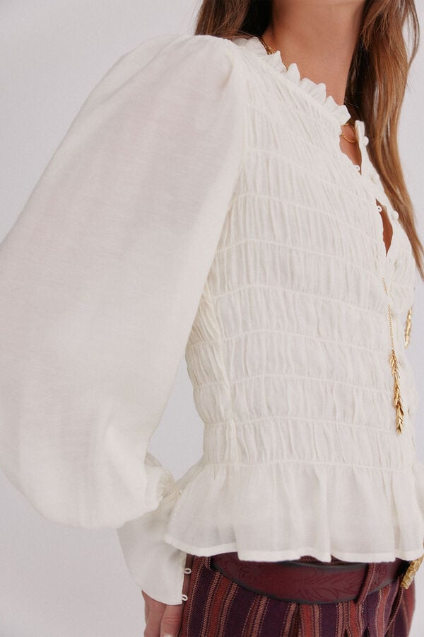 Hoss Intropia Camino. Blusa rom&aacute;ntica Marfil