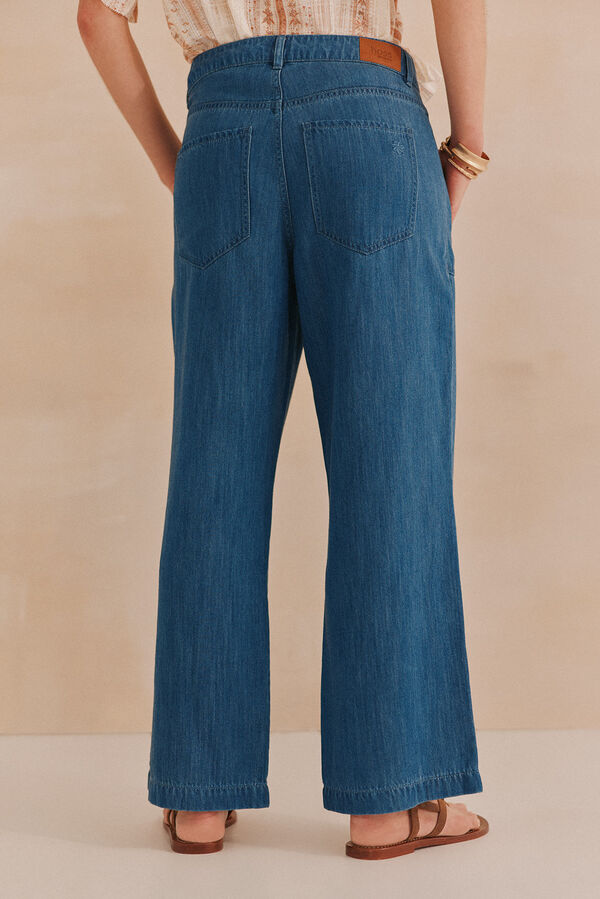 Hoss Intropia Paris. Pantalones tencel Azul marino