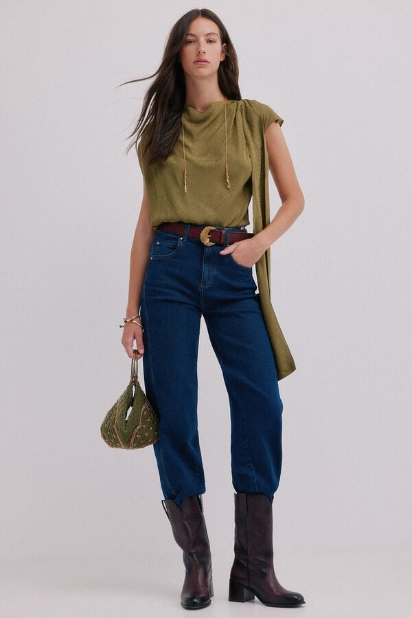 Hoss Intropia Charlotte. Top drapeado Verde