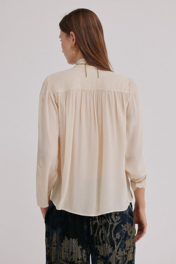 Hoss Intropia Carrie. Blusa com la&ccedil;ada Ecru