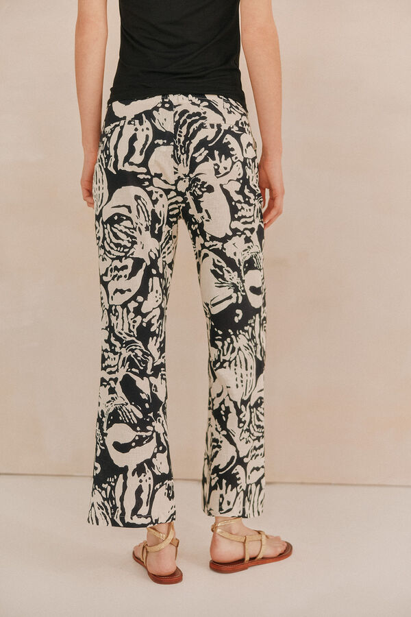 Hoss Intropia Prudente. Calças estampadas Ecru
