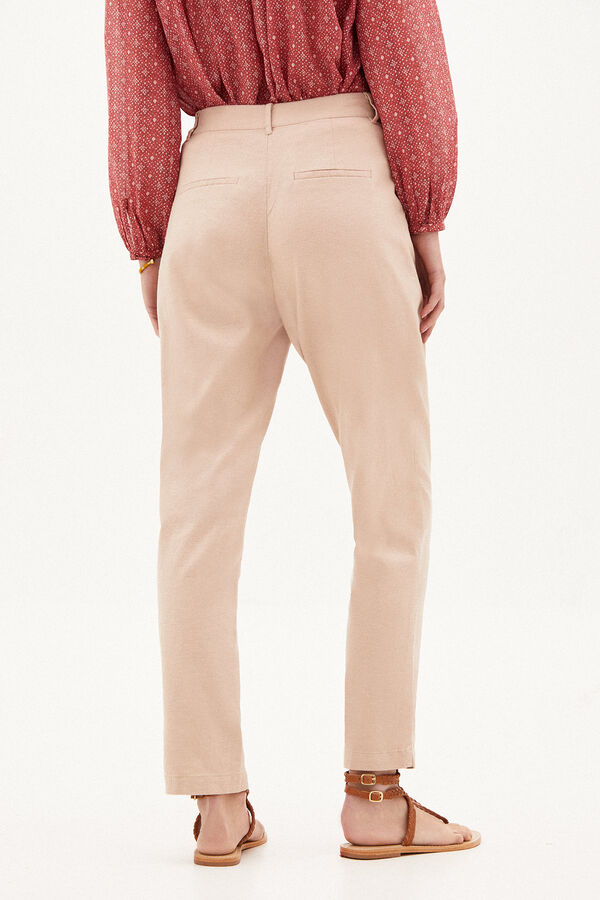 Hoss Intropia Julieta Pantal&oacute;n r&uacute;stico con pinzas Beige