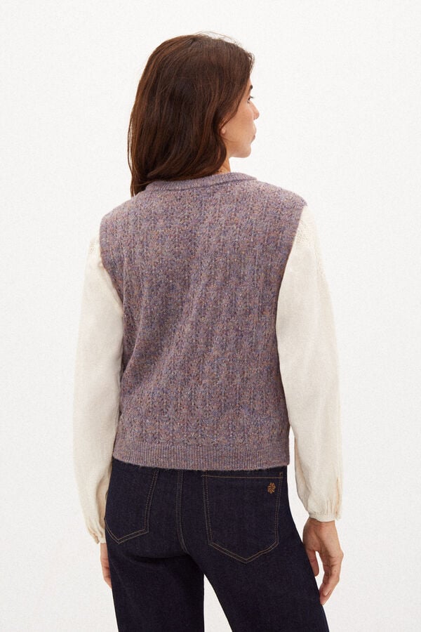 Hoss Intropia Paula. Chaleco de punto calado Morado