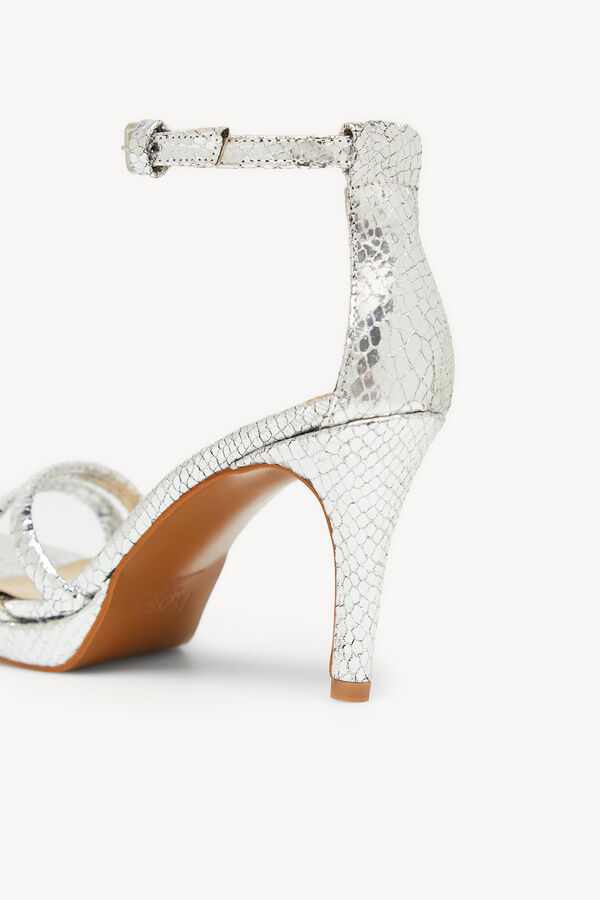 Hoss Intropia Nina. Sandalias de raso con tac&oacute;n Gris