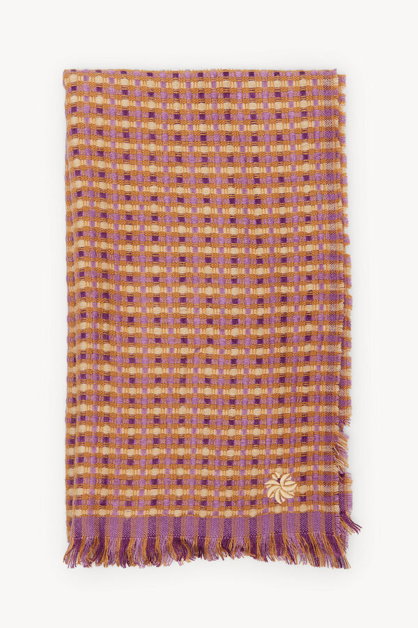 Hoss Intropia Aina. Bufanda rectangular de cuadros Lila
