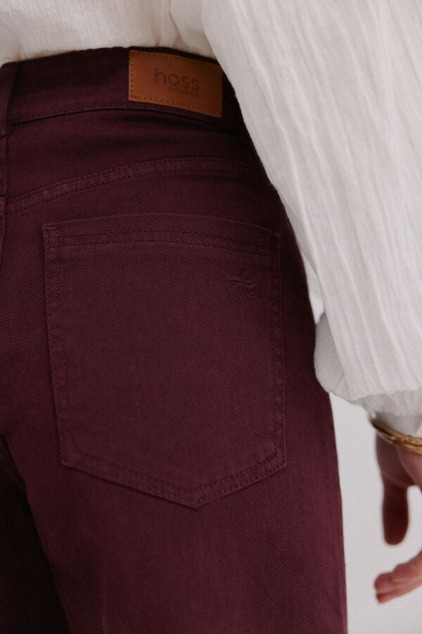 Hoss Intropia Bonnie. Vaqueros wide leg Granate