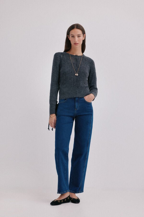 Hoss Intropia In&eacute;s. C&aacute;rdigan calado Gris