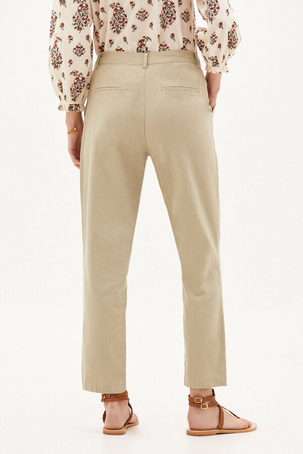 Hoss Intropia Julieta Pantal&oacute;n r&uacute;stico con pinzas Kaki