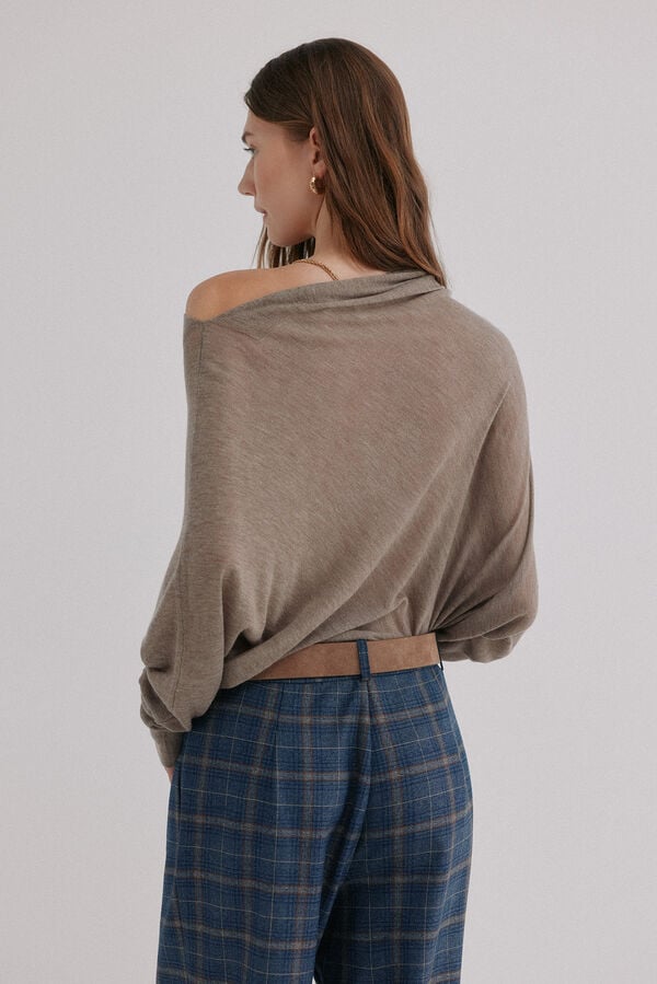 Hoss Intropia Nica. Jersey escote asim&eacute;trico Gris