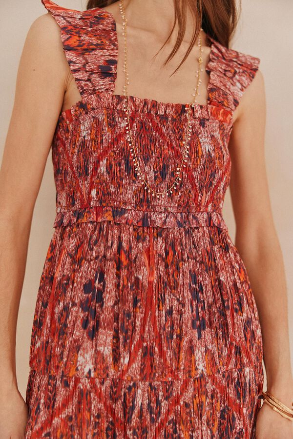 Hoss Intropia Alma. vestido étnico Vermelho