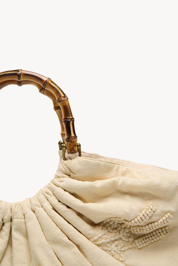 Hoss Intropia Nayeli. Bolsa bordado com alça de bambu Ecru