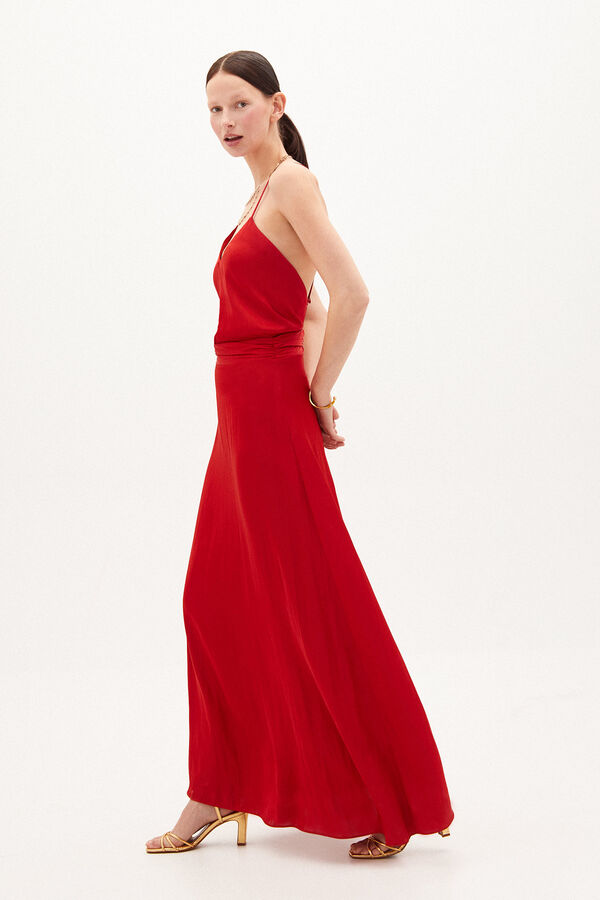 Hoss Intropia Anya Vestido largo espalda descubierta rojo