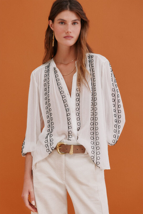 Hoss Intropia Gracia. Blusa bordada Blanco
