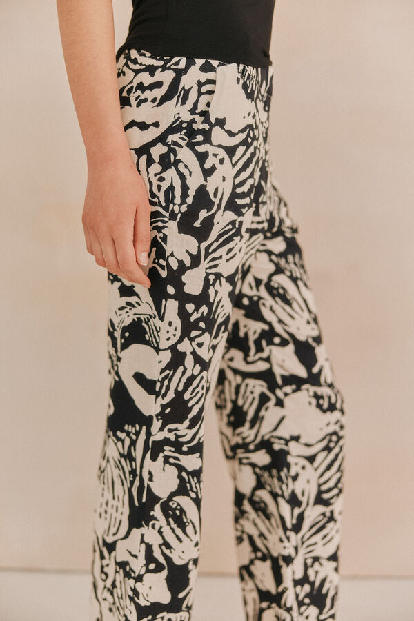 Hoss Intropia Prudente. Calças estampadas Ecru