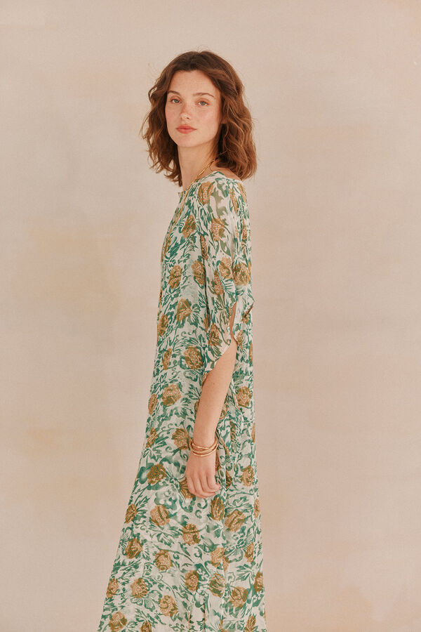 Hoss Intropia Lucille. Vestido jaquard fluido Estampado Verde