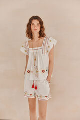 Hoss Intropia Cosima. Blusa bordada Ecru