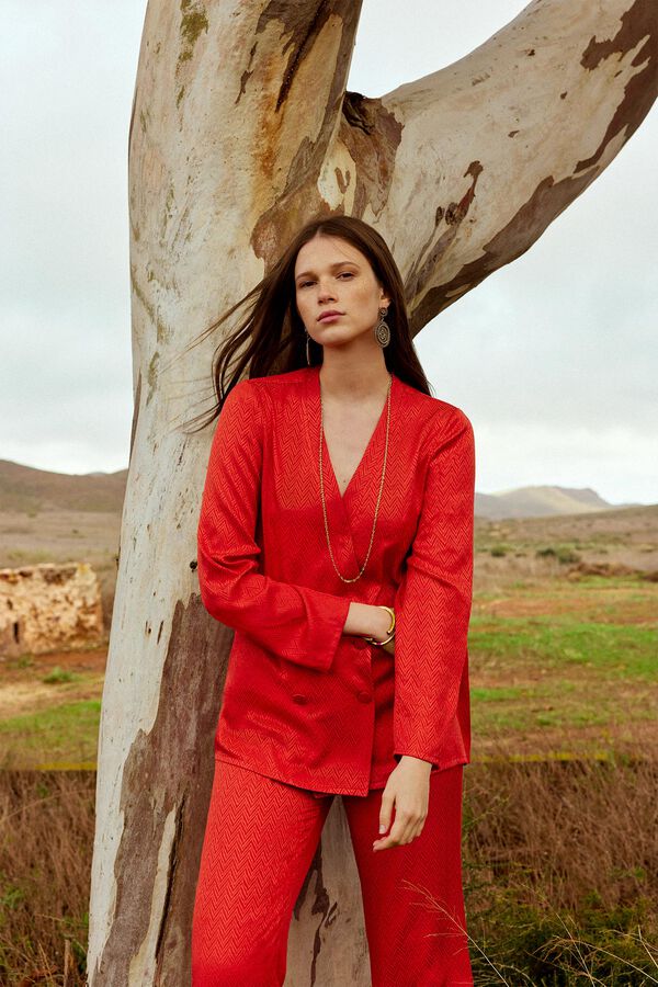 Hoss Intropia Milo. Blazer curado em jacquard Vermelho