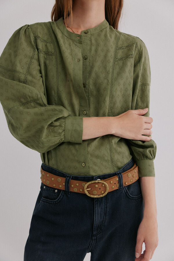 Hoss Intropia Genevi&egrave;ve. Blusa rom&acirc;ntica Khaki