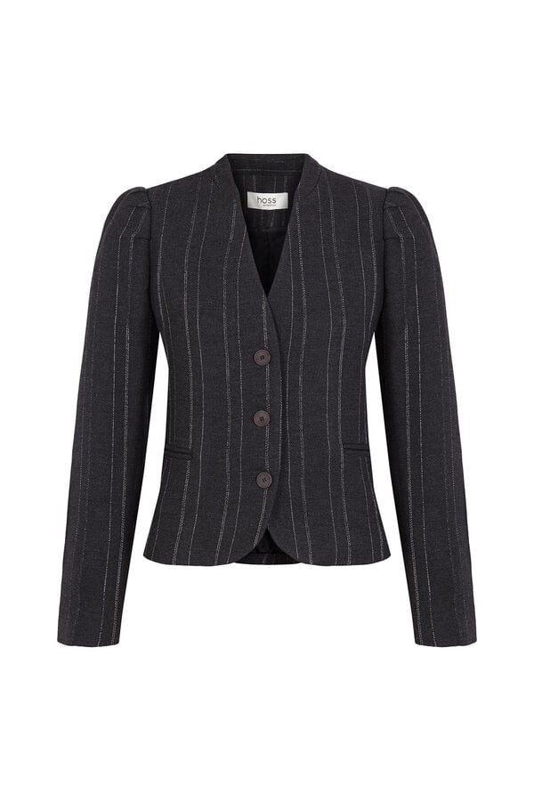 Hoss Intropia Estela. Blazer a rayas Gris oscuro