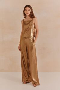 Hoss Intropia Camelia. Top lingerie dourado