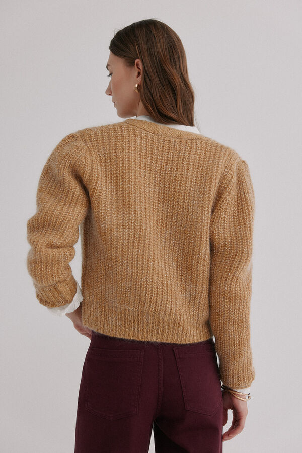 Hoss Intropia N&eacute;rida. Casaco de malha Beige