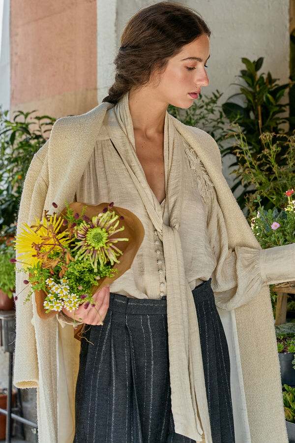 Hoss Intropia Gretel. Blusa com la&ccedil;ada Beige
