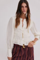 Hoss Intropia Camino. Blusa rom&aacute;ntica Marfil