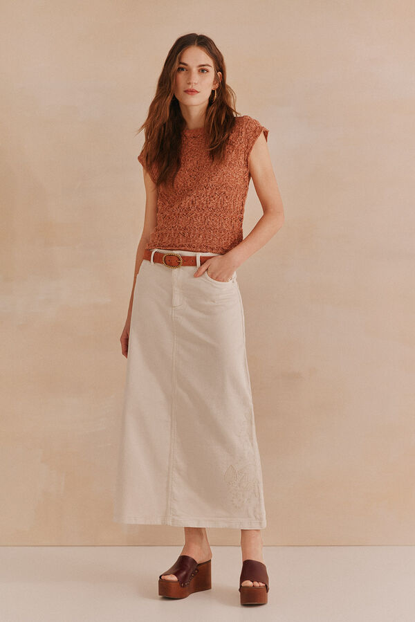 Hoss Intropia Ramona. Saia denim Branco