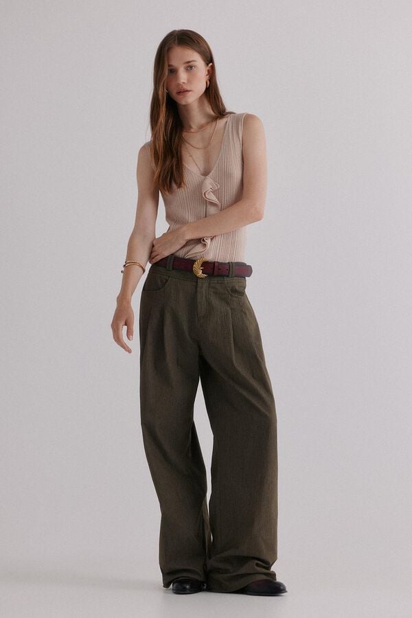 Hoss Intropia Nahia. Top com folho Beige