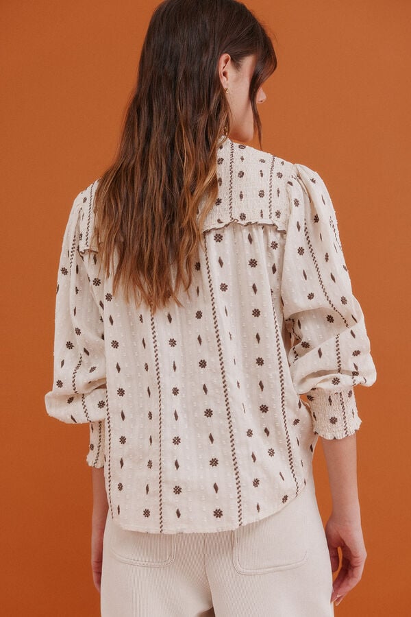 Hoss Intropia Catalina. Blusa com cintado = entallado Branco