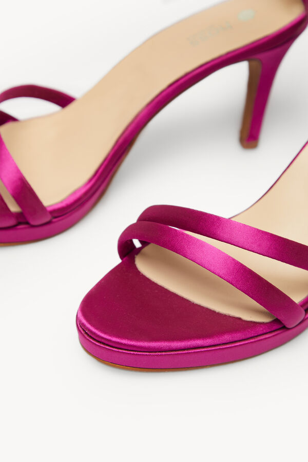 Hoss Intropia Nina. Sandalias de raso con tac&oacute;n Naranja