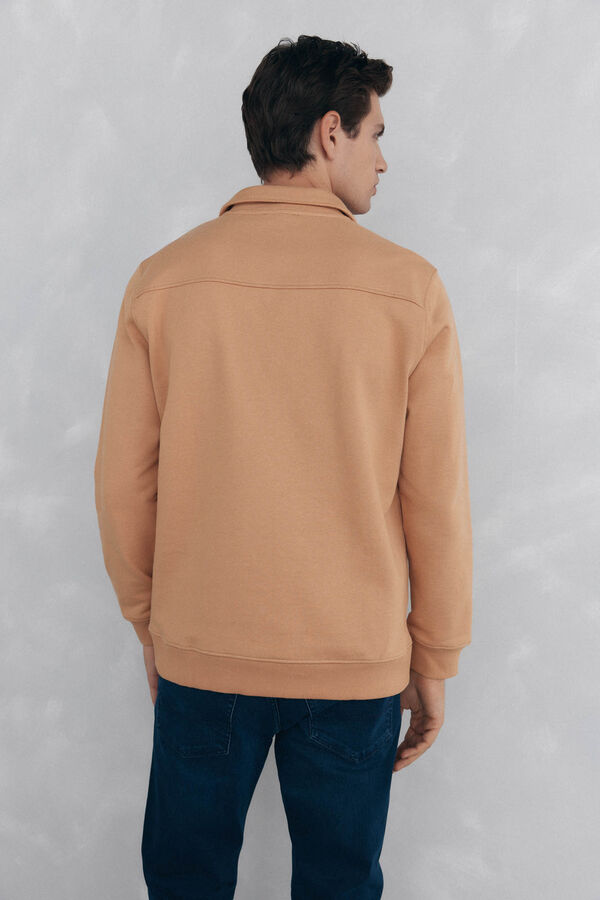 Pedro del Hierro Sudadera cuello vespa Marr&oacute;n