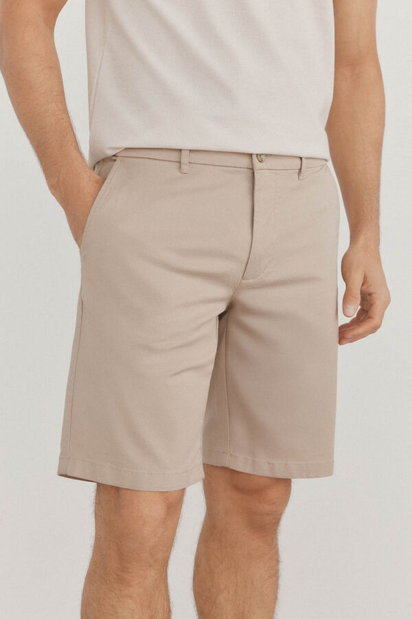 Pedro del Hierro Cal&ccedil;as bermuda chino premium flex  Beige