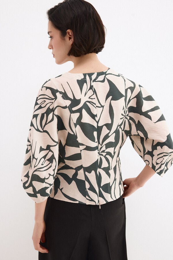 Pedro del Hierro Blusa estampada Beige