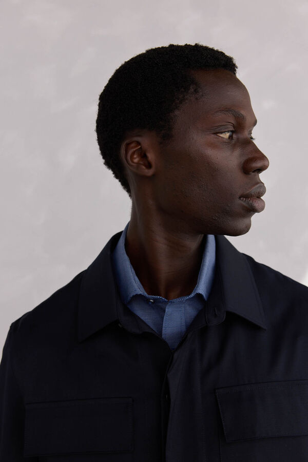 Pedro del Hierro Sobrecamisa de terno de l&atilde; Azul