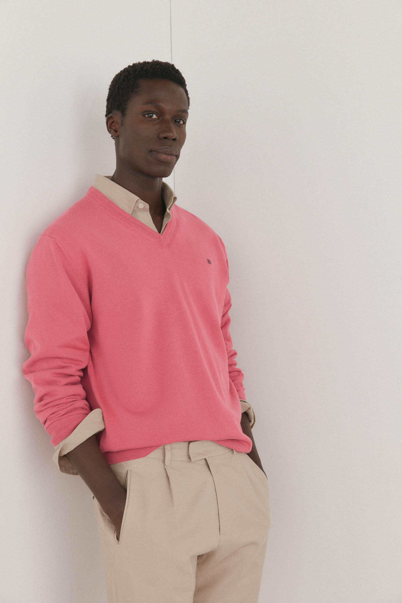 Pedro del Hierro Su&eacute;ter premium de algod&atilde;o com gola em bico 