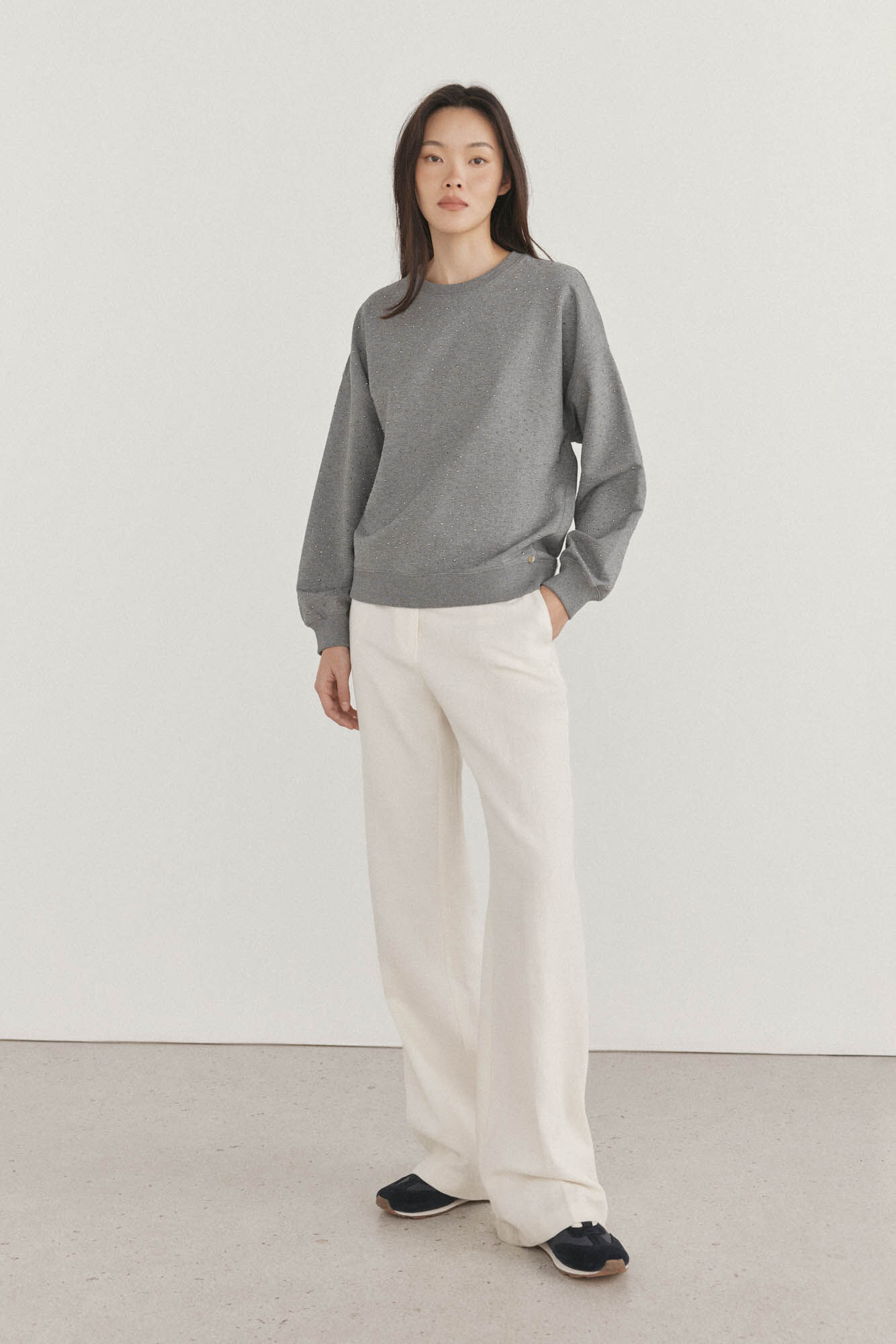 Pedro del Hierro Sweatshirt liso com strass