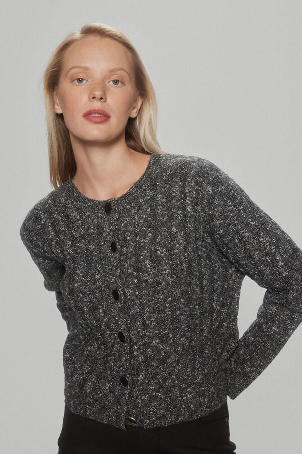 Pedro del Hierro chaqueta de ochos cropped Cizento