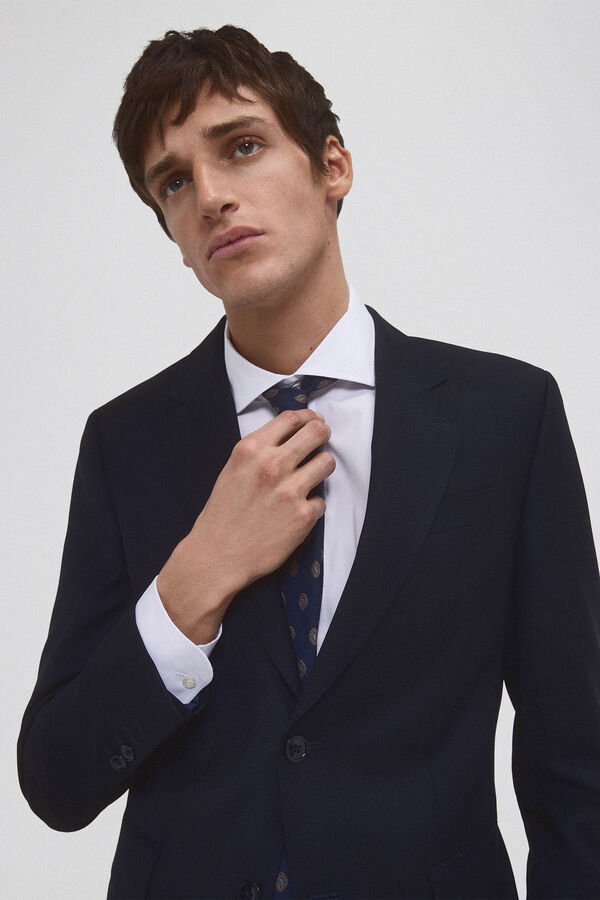 Pedro del Hierro Americana de traje tejido ojo de perdiz Azul