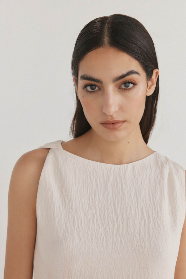 Pedro del Hierro Vestido recto estampado Marr&oacute;n