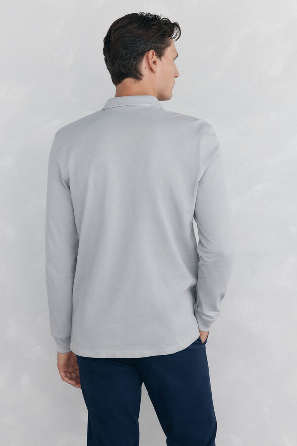 Pedro del Hierro Polo b&aacute;sico manga larga Gris