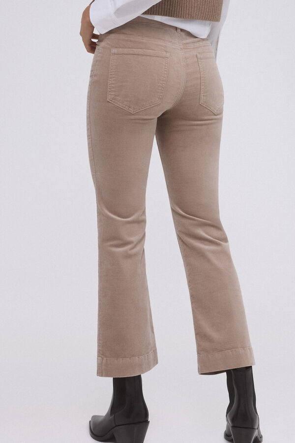 Pedro del Hierro Cal&ccedil;a flare de veludo Cizento