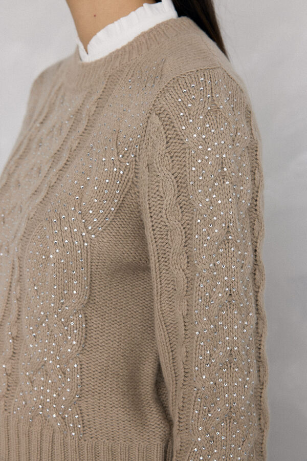 Pedro del Hierro Jersey de ochos tachas brillo Marr&oacute;n