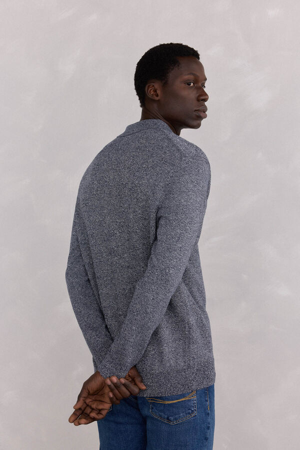 Pedro del Hierro Polo collar torzal liso Azul