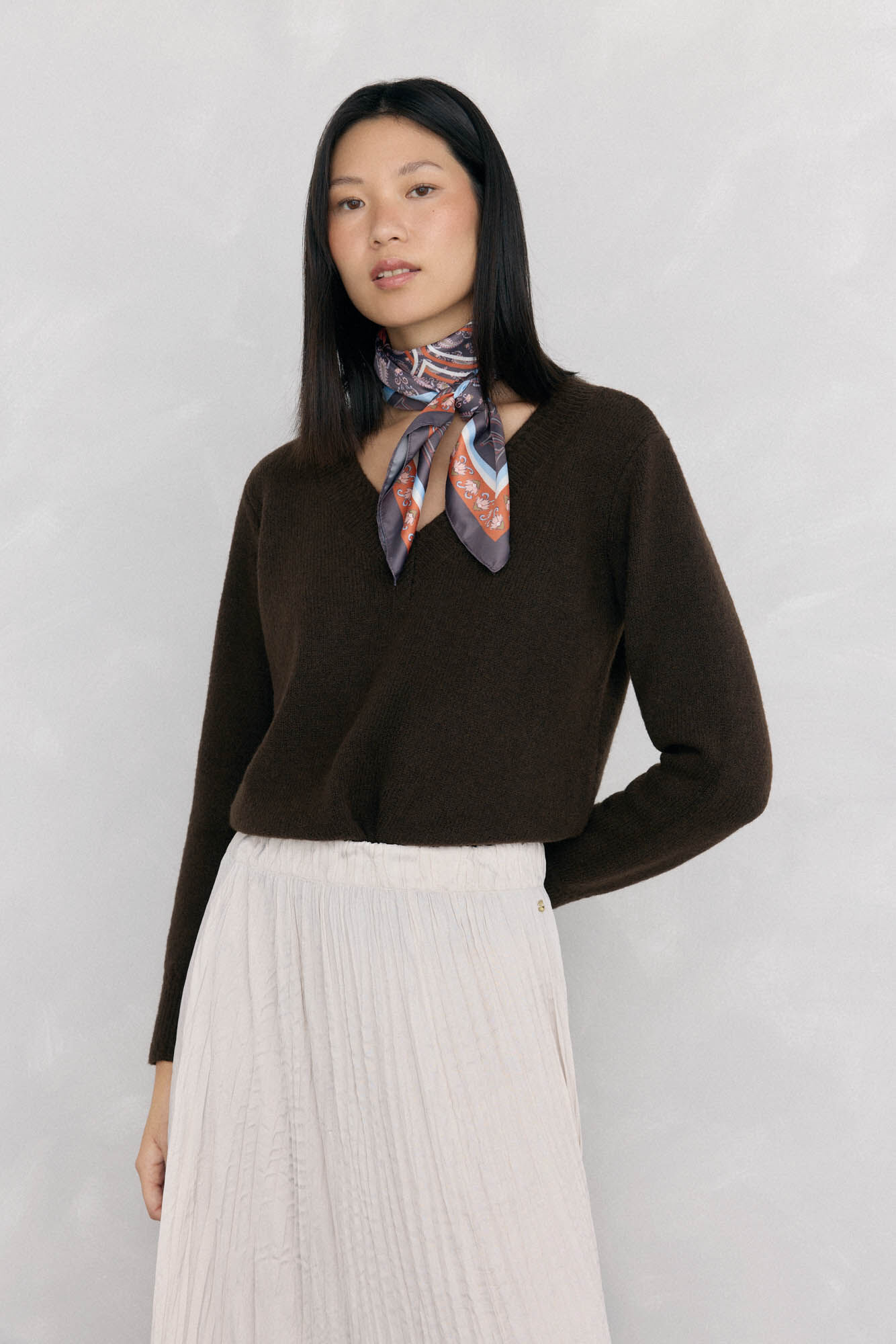 Pedro del Hierro Su&eacute;ter bico com detalhes em mini oitos