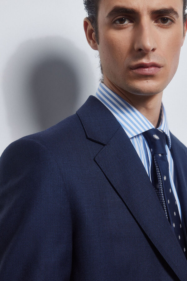 Pedro del Hierro Blazer olho perdiz bi-stretch slim Azul