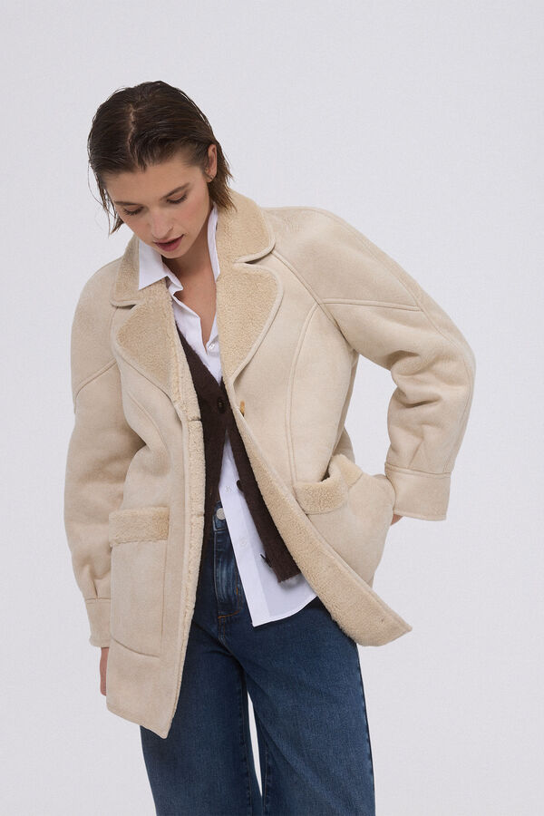 Pedro del Hierro Abrigo doble faz Beige