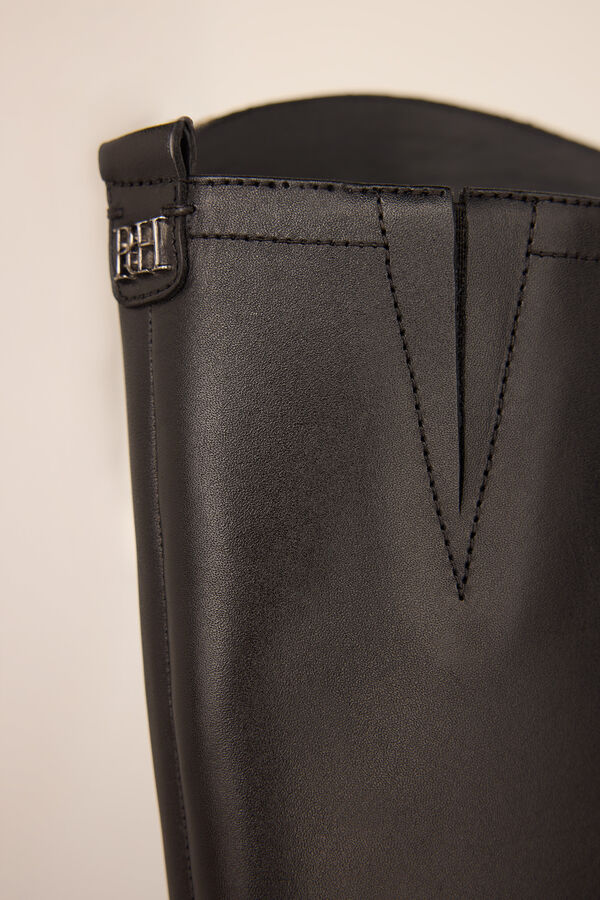 Pedro del Hierro Bota equestre com detalhe met&aacute;lico Preto